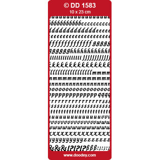 Doodey Stickervel -  Sierlijk alfabet: Wit DD1583