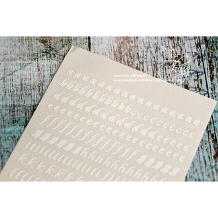 Doodey Stickervel -  Sierlijk alfabet: Wit DD1583