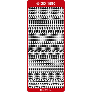 Doodey Stickervel - Alfabet Rounded Bold: Zwart DD1590