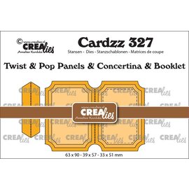 Crealies Stansset Twist & Pop B3 Panelen, Leporello & Miniboekje  tickets verticaal