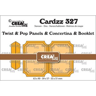 Crealies Stansset Twist & Pop B3 Panelen, Leporello & Miniboekje  tickets verticaal 327