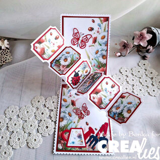Crealies Stansset Twist & Pop B3 Panelen, Leporello & Miniboekje  tickets verticaal 327
