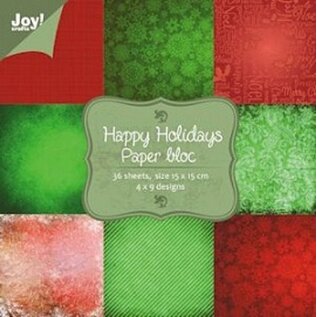 Joy!Crafts Paper blok Happy Holidays 15x15 cm