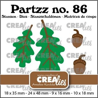 Crealies Stansset Eikeltjes en Eikenblad n0.86