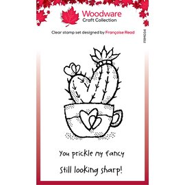 Woodware Craft Collection Clear Stamp Heart Cactus