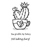 Woodware Craft Collection Clear Stamp Heart Cactus