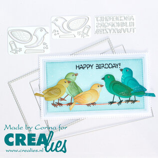 Crealies Stansset Twee Vogels no.53