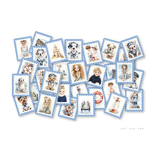 Dutch Doobadoo Die-cuts waves of the sea  Postzegels