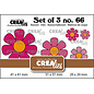Crealies Set van 3 Bloemen stansen met / zonder groefjes