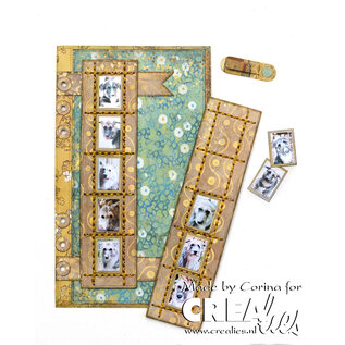 Crealies Stans Postzegelstrip 5 horinzontale rechthoeken