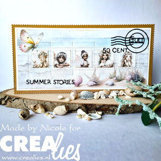 Crealies Stansset Postzegelstrip met 5 vierkanten