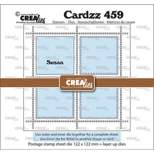 Crealies Stansset Postzegelvel met 4 vierkanten