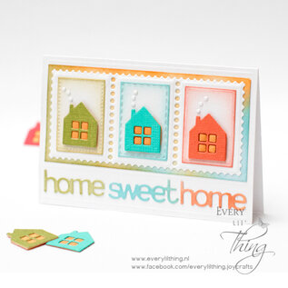 Crealies Stansset met 3 huisjes
