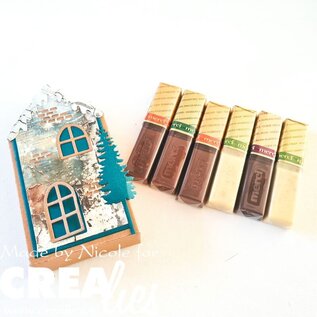 Crealies Stansset Platte doos huis midi