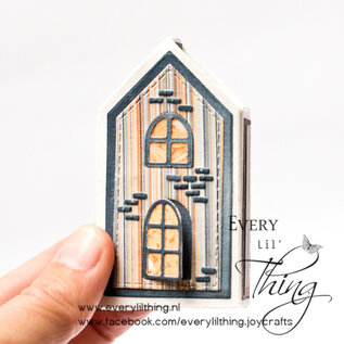 Crealies Stansset Platte doos huis mini