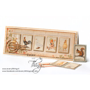 Crealies Stansset Postzegelstrip 5 verticale rechthoeken