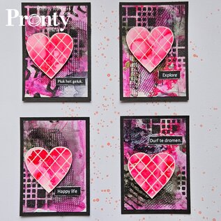 Pronty Rubber stamp Bling heart blueprint