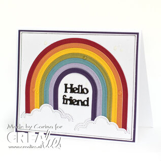 Crealies On the Edge stansen no. 71;  met kleine streepjes