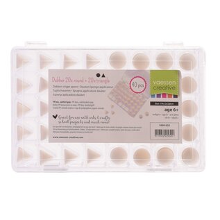 Vaessen Creative Doosje met Dabbers Rond & Driehoek 40st.