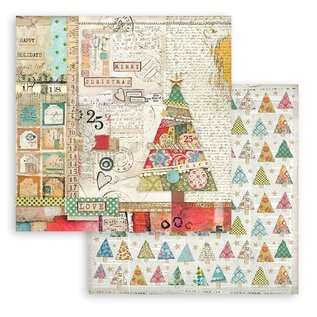 Stamperia Papierblokje Christmas Patchwork 15.2x15.2 cm