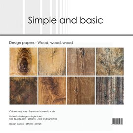 Simple and Basic Papierblok Wood, wood, wood  12x12 inch