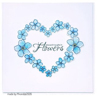 Crealies Rubber stempelvel + stansen Vergeet-mij-nietjes A6