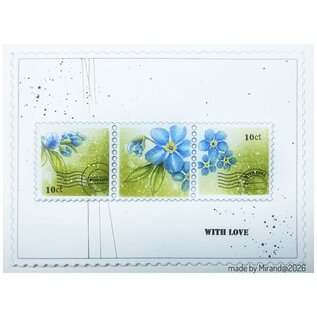 Crealies Rubber stempelvel + stansen Vergeet-mij-nietjes A6