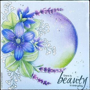 Crealies Rubber stempelvel + stansen Anemone Hepatica A5