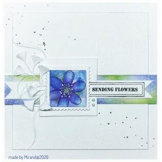 Crealies Rubber stempelvel + stansen Anemone Hepatica A5