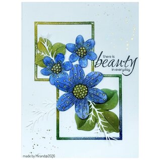 Crealies Rubber stempelvel + stansen Anemone Hepatica A5