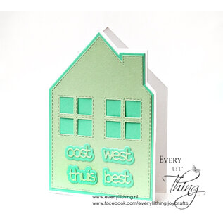 Crealies Stansset Dubbele Kaart Huis met ramen