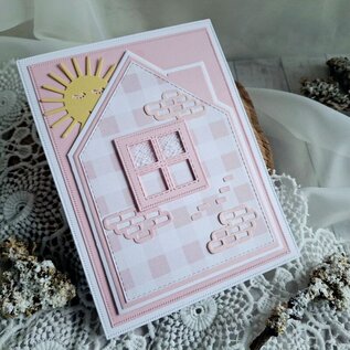 Crealies Stansset Dubbele Kaart Huis met ramen