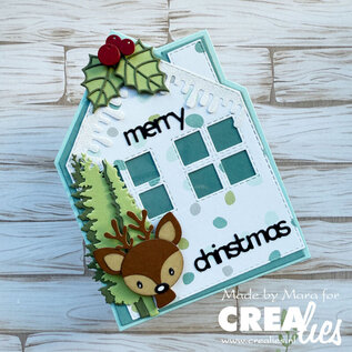 Crealies Stansset Dubbele Kaart Huis met ramen