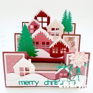Crealies Stansset 2x Huisjes met sneeuwdak