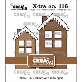 Crealies Stansset 2x Huisjes met sneeuwdak