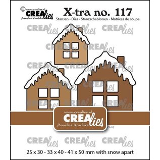 Crealies Stansset 3x Huisjes met sneeuwdak