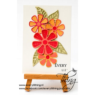 Crealies Set van 3 Bloemen stansen met / zonder groefjes