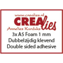 Crealies Foam sheets- A5 - Wit 1 mm (3 stuks)