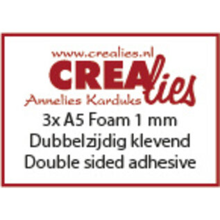 Crealies Foam sheets- A5 - Wit 1 mm (3 stuks)