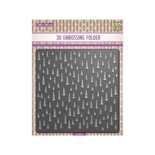 Nellie's Choice Embossing Folder Achtergrond Kerstboom 15x15 cm