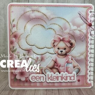 Crealies Stansset Dubbele Kaart Notebook vierkant met afgegeronde hoeken