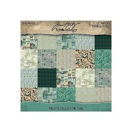 Tim Holtz Paper pad Palette Collection 8x8 Inch Teal
