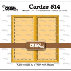 Crealies Stansset Gatefold vierkante kaart 10 x 10 cm