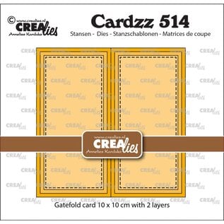 Crealies Stansset Gatefold vierkante kaart 10 x 10 cm