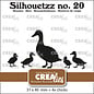 Crealies Silhouetzz stansen no. 20, Eendjes op een rij