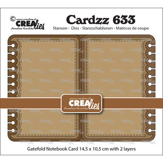 Crealies Stansset Gatefold Notebook card rechthoek