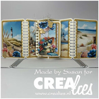 Crealies Stansset Gatefold Notebook card rechthoek