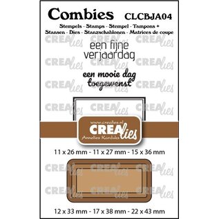 Crealies Stempel/Stans  2 teksten, 1 label & 3  labelstansen