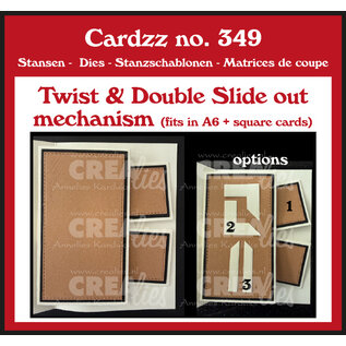 Crealies Stansmal Twist & Double Slide out mechanisme (past in A6 en vierkante kaart)
