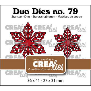 Crealies Stansset Open bloemen 33 Kerstster/Poinsettia